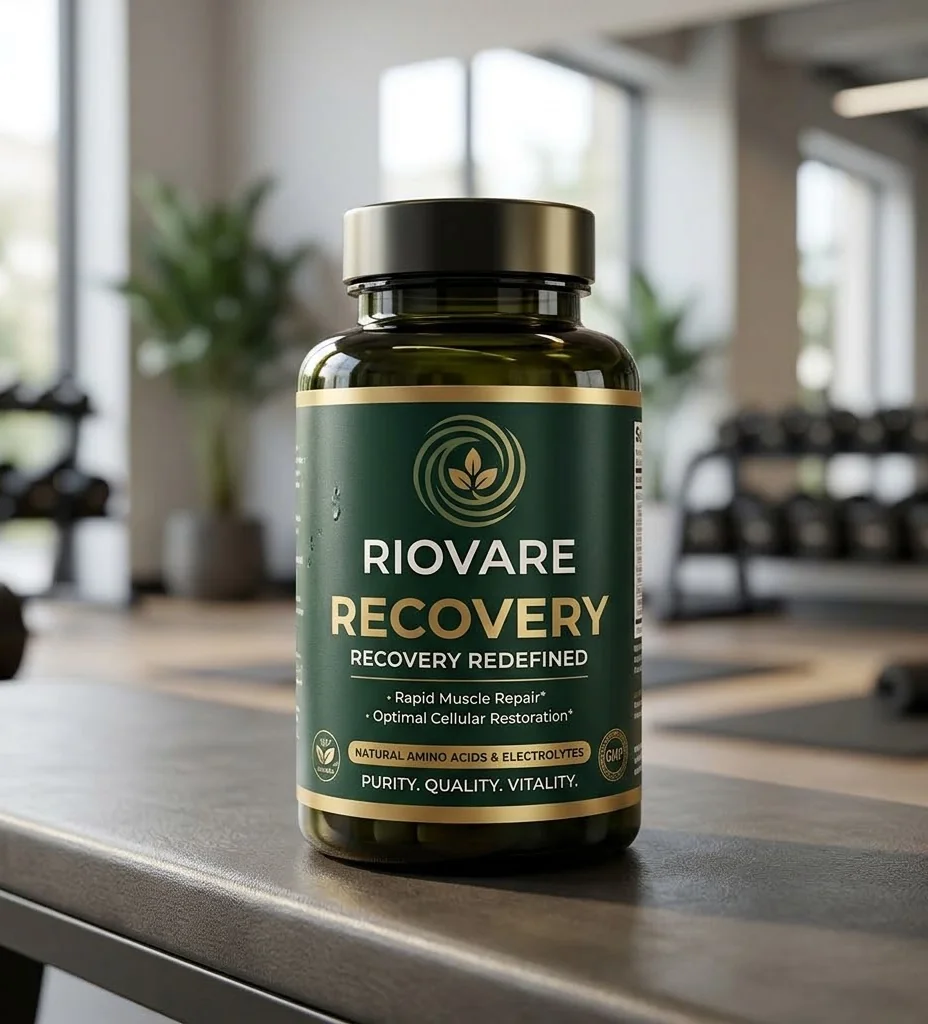 RioVare Recovery bottle in a fitness setting